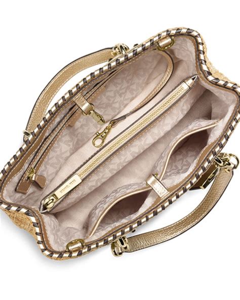 Michael Kors Rosalie Large Gold Leather Clutch Bag